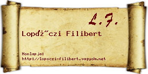 Lopóczi Filibert névjegykártya